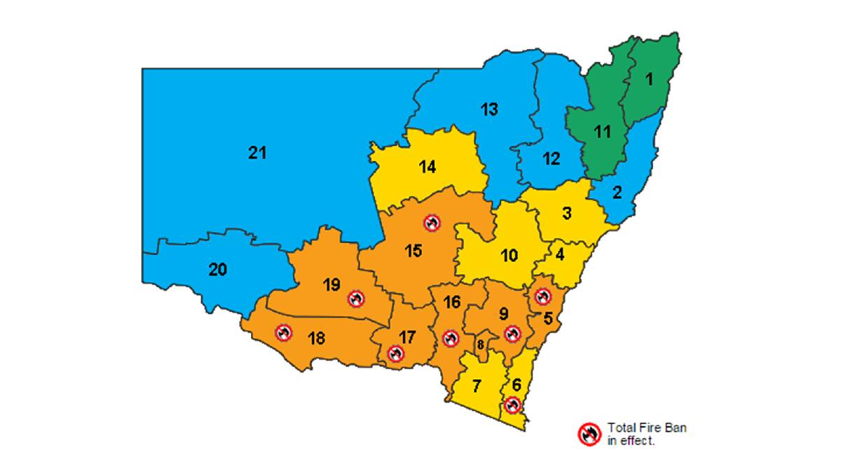Almost half of NSW is subject to a total fire ban today. Picture: NSW RFS