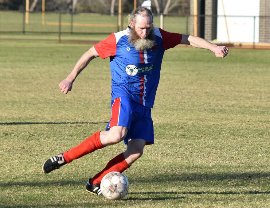 On the field: Dynamos premier men's side drew 2-2 with Dalyellup FC in round 13 of the 2020 South West Soccer Association season. Photo: Thomas Munday. 